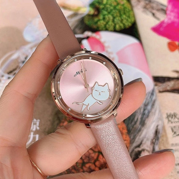 Reloj Elegante para Estudiantes - Diseño Moderno Gatito