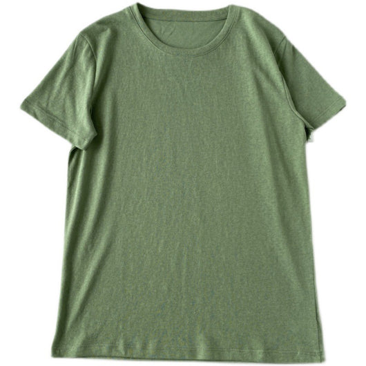 Playera Holgada de Algodón y Lino Manga Corta Cuello Redondo - Image 2