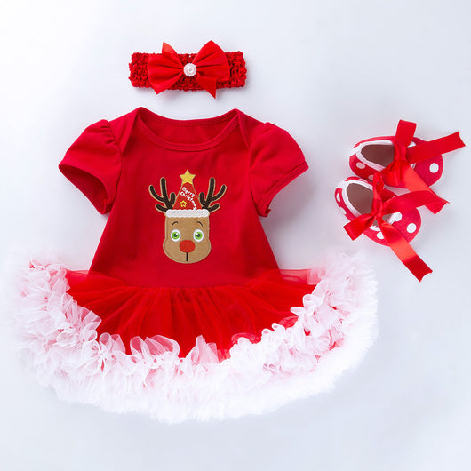 Vestido Navideño Infantil de Malla con Diseño Cartoon - Image 11