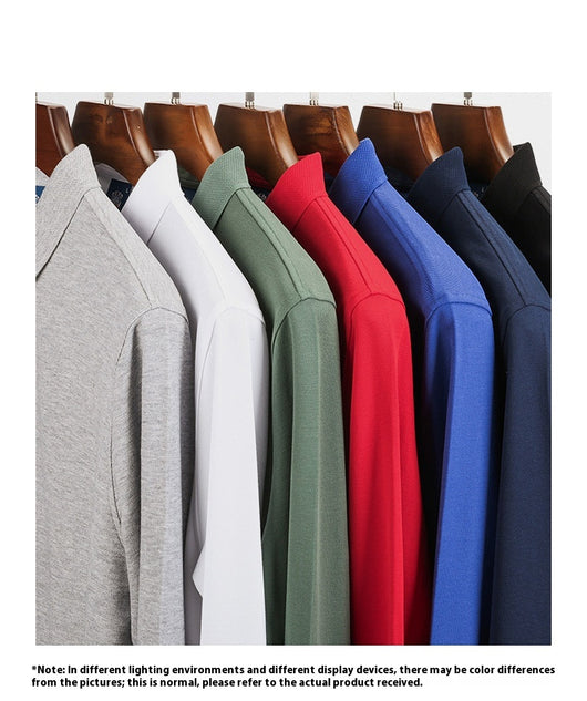 Polo Clásico de Manga Larga en Colores Sólidos - Comodidad y Estilo - Image 9