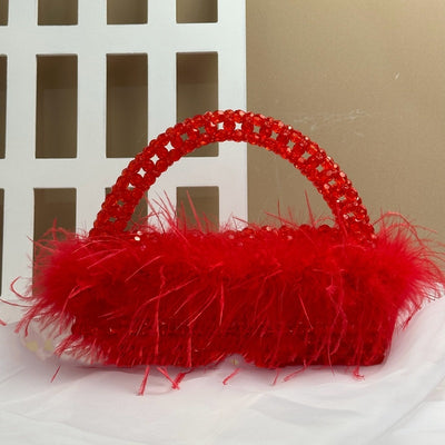 Bolso de Plumas de Avestruz Artesanal con Cuentas - Colección Otoño Invierno - Image 23