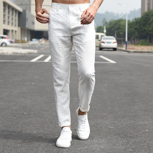 Pantalones Respirable de Algodón y Lino para Hombre - Image 4