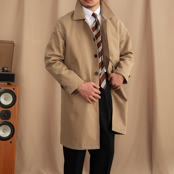 Abrigo Tipo Gabardina Business Casual de Solapa Simple