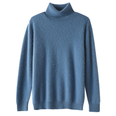 Suéter Pullover de Cuello Alto Holgado en Visón para Hombre - Invierno - Image 5