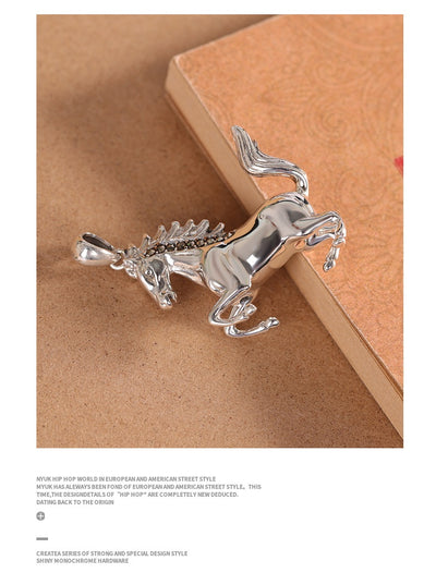 Colgante del Caballo del Zodiaco con Acabado Envejecido - Image 14