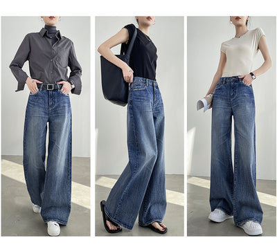 Jeans Azul Claro Cintura Alta Pierna Ancha Mujer Corte Recto - Image 25