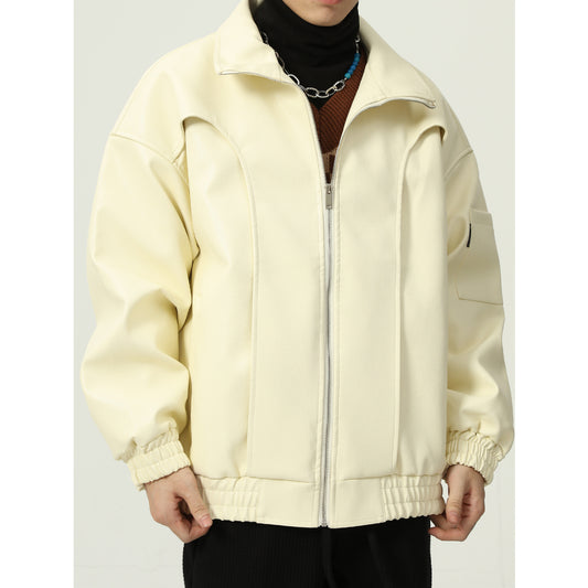 Chaqueta de Cuero Suelta Moderna para Hombre - Estilo Casual Trendy - Image 2