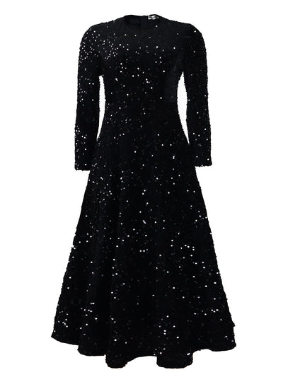 Vestido Formal Midi con Lentejuelas y Manga Larga para Mujer - Image 8