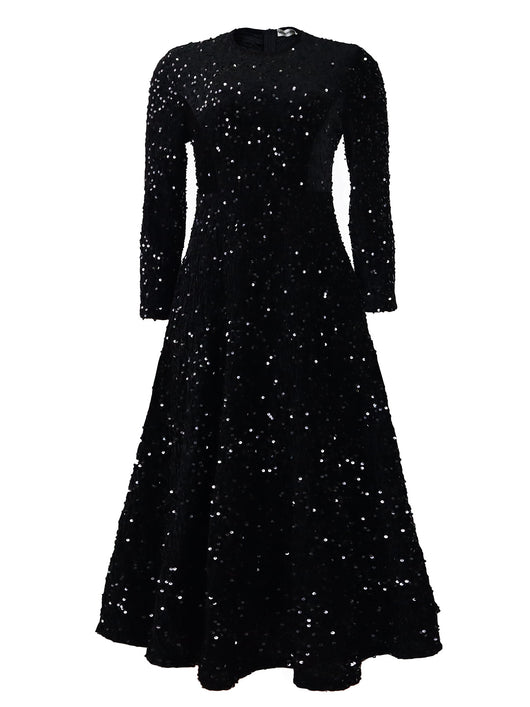 Vestido Formal Midi con Lentejuelas y Manga Larga para Mujer - Image 8