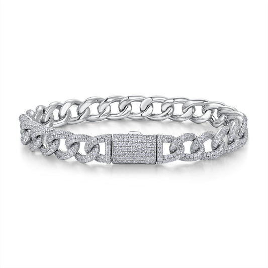 Pulsera de Plata S925 con Moissanita Premium - Joyería Lujo Ligero Plateada