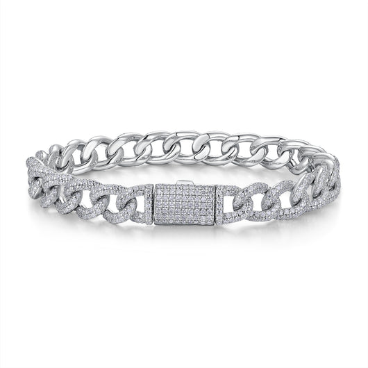 Pulsera de Plata S925 con Moissanita Premium - Joyería Lujo Ligero Plateada