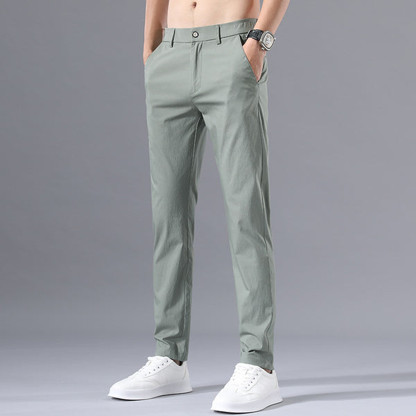 Pantalones Casuales de Hombre en Tela Ice Silk para Verano