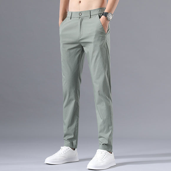 Pantalones Casuales de Hombre en Tela Ice Silk para Verano