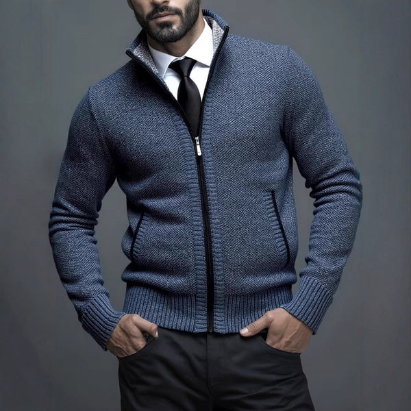 Suéter Cardigan con Cuello Alzado para Hombre
