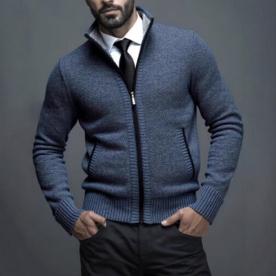 Suéter Cardigan con Cuello Alzado para Hombre