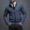 Suéter Cardigan con Cuello Alzado para Hombre