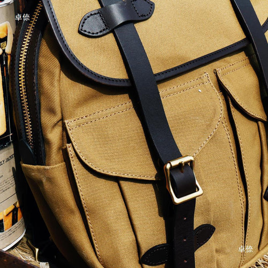Mochila Retro Americana de Lona Encerada Premium - Image 3