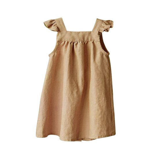 Vestido Lino Niña Verano Suelto con Tirantes - Image 7