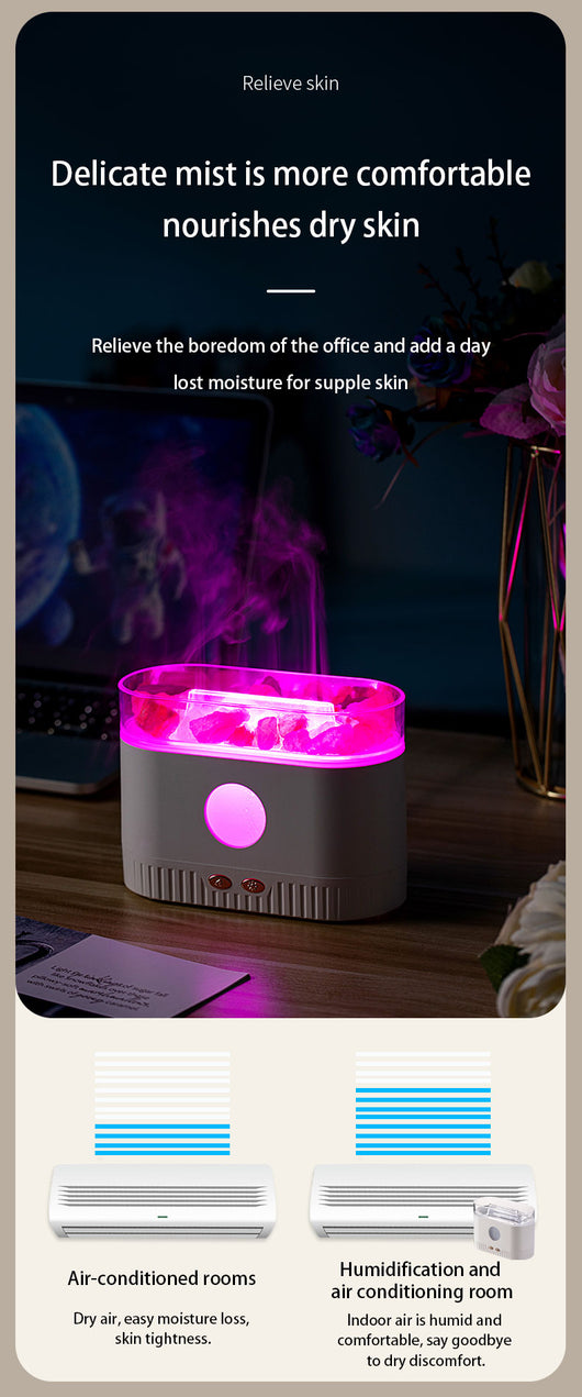 Difusor de Aroma con Luz LED RGB y Piedra de Sal Flame - Image 13