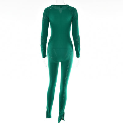 Jumpsuit Tejido a Rayas de Manga Larga para Mujer - Versátil y Elegante - Image 13