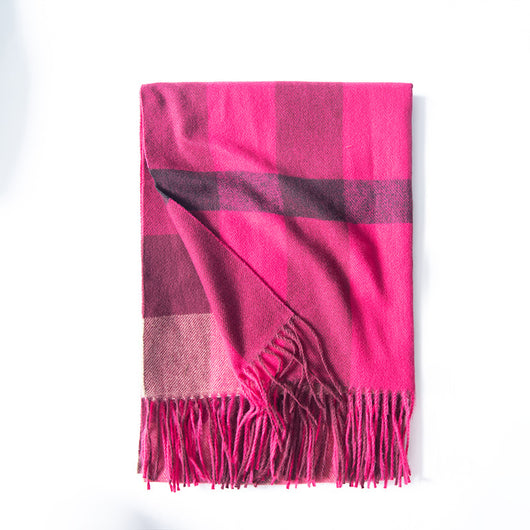 Bufanda Cálida de Cuadros Estilo Cachemira para Mujer - Image 13
