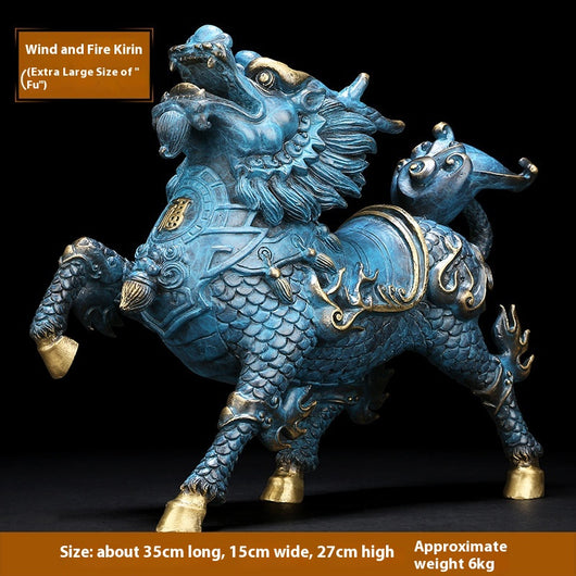 Par de Ornamentos Feng Shui Fire Kirin en Cobre - Decoración del Hogar - Image 13