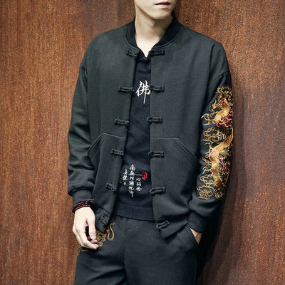 Traje Hanfu Retro para Hombre - Abrigo de Estilo Clásico - Image 11