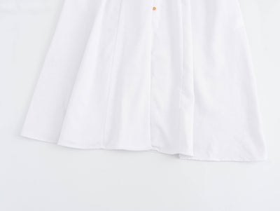 Vestido Camisero Midi de Lino Mezclado - Diseño Suelto y Versátil para Mujer - Image 14
