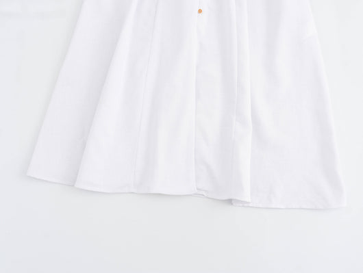 Vestido Camisero Midi de Lino Mezclado - Diseño Suelto y Versátil para Mujer - Image 14