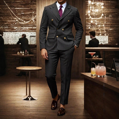 Conjunto de Traje Ejecutivo a Rayas para Hombre - Image 8