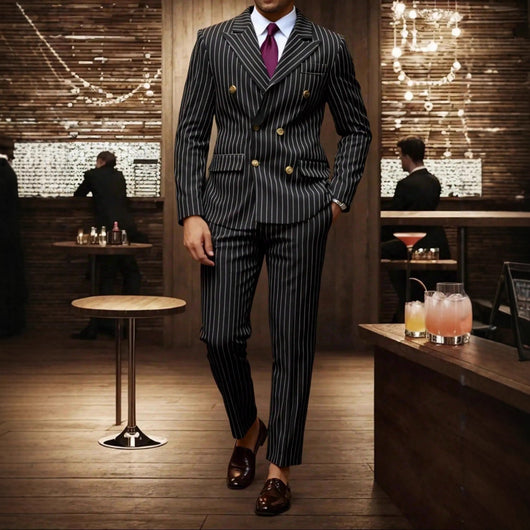 Conjunto de Traje Ejecutivo a Rayas para Hombre - Image 8