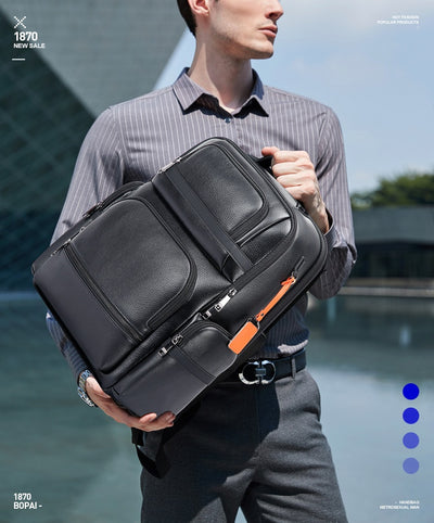 Mochila Ejecutiva de Cuero para Hombre con Gran Capacidad - Image 8