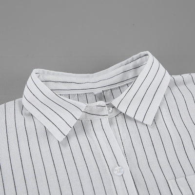 Camisa Manga Larga a Rayas Blancas - Dos Piezas Cómoda - Image 20