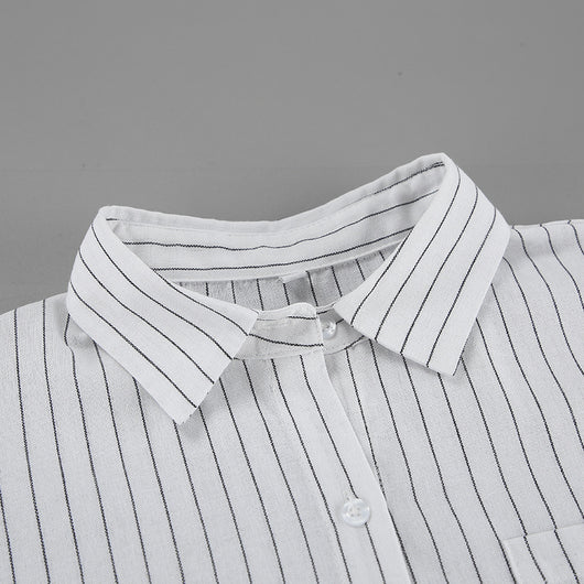 Camisa Manga Larga a Rayas Blancas - Dos Piezas Cómoda - Image 20