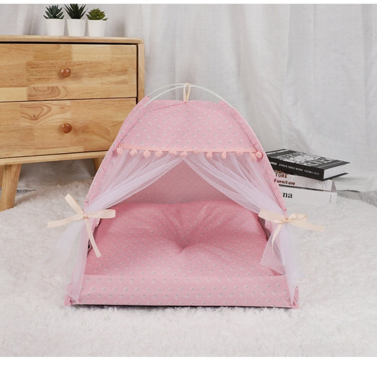 Casa Nido para Gatos Verano Semi-cerrada Plegable Carpa Mascotas - Image 16