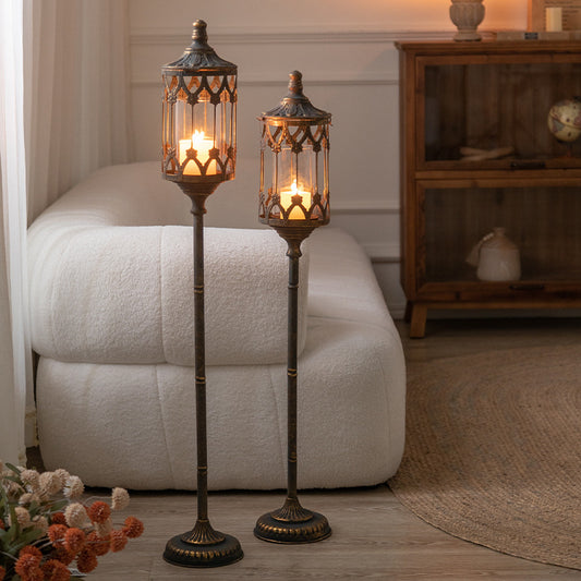 Candelabro de Piso Hierro Forjado Estilo Retro Vintage