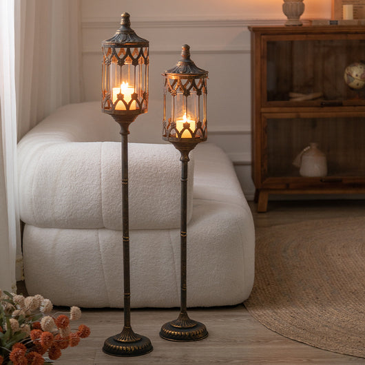 Candelabro de Piso Hierro Forjado Estilo Retro Vintage