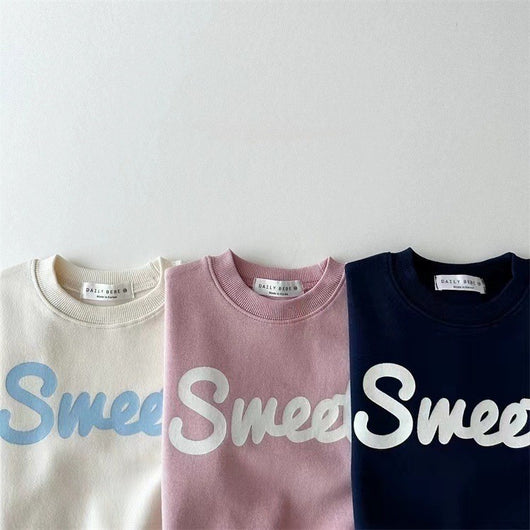 Sudadera Infantil con Estampado de Letras - Cuello Redondo Versátil - Image 10
