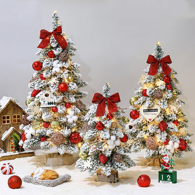 Miniárboles de Navidad con Textura Aterciopelada - Decoraciones PVC Puntiagudas