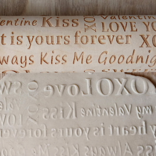 Rodillo para Galletas con Letras de Madera Grabadas para San Valentín - Image 8