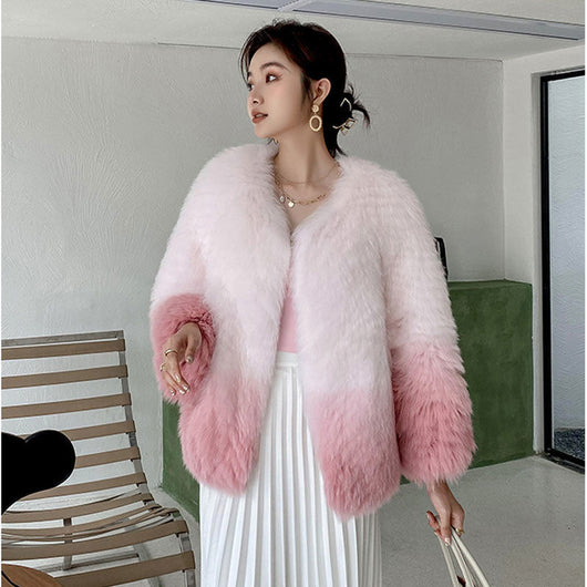 Chaqueta de Abrigo Degradado de Pelaje para Mujer - Image 7