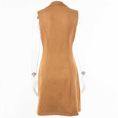 Chaleco de Ante Slim Fit Retro Elegante para Mujer - Image 31
