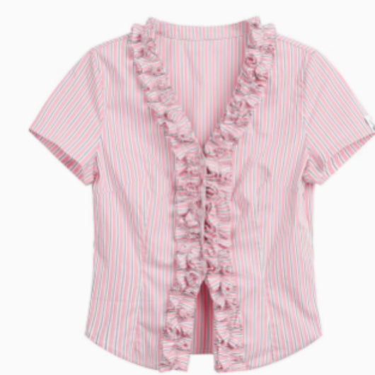 Blusa Patchwork con Cintura Ajustable y Encaje - Image 5