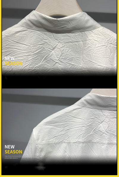 Camisa Suelta Manga Corta Estilo Coreano Japonés para Hombre - Image 10