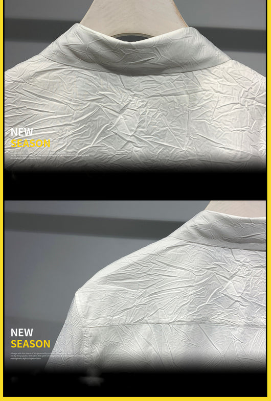 Camisa Suelta Manga Corta Estilo Coreano Japonés para Hombre - Image 10