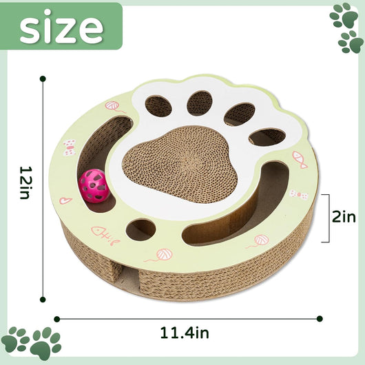 Rascador Circular de Cartón para Gatos con Pista de Bolas - Image 4