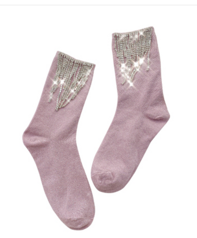 Calcetines Botín de Moda con Diamantes y Flecos para Mujer - Image 11