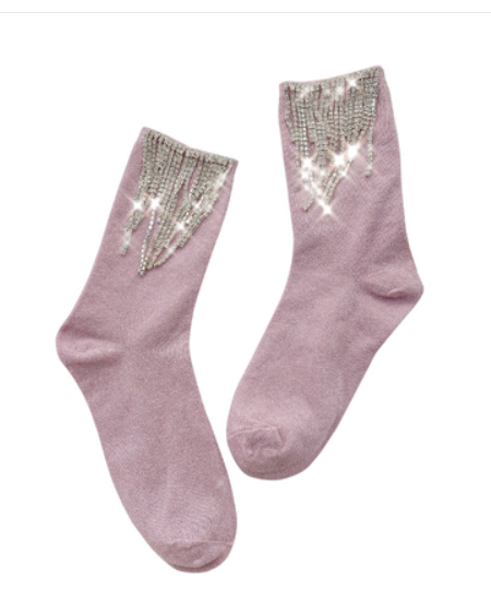Calcetines Botín de Moda con Diamantes y Flecos para Mujer - Image 11