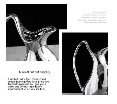 Jarrón Decorativo de Cerámica Plateado para Sala de Estar - Image 30