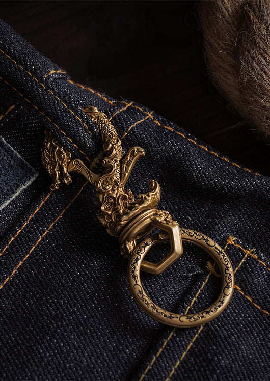 Llavero Ornamental Dragón Zodiacal Chino en Latón para Moto y Auto - Image 13